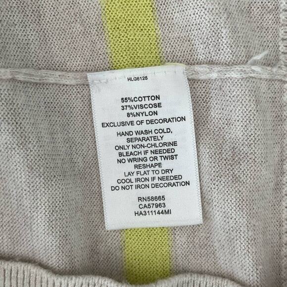 HALOGEN Sweater Womens Small Yellow Breton Stripe Sequins Pullover - Picture 10 of 10